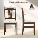 Wooden Dining Chairs Set of 2 Upholstered Kitchen Chairs with Solid Rubber Wood Frame by LJGDeals