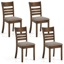 Wooden Dining Chairs Set of 4 Upholstered Kitchen Chairs with Rubber Wood Frame by DirectDeals