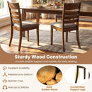 Wooden Dining Chairs Set of 4 Upholstered Kitchen Chairs with Rubber Wood Frame by LJGDeals