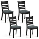 Wooden Dining Chairs Set of 4 Upholstered Kitchen Chairs with Rubber Wood Frame by LJGDeals