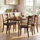 Wooden Dining Chairs Set of 2 Upholstered Kitchen Chairs with Rubber Wood Frame by DirectDeals