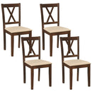 Wooden Dining Chairs Set of 4 Fabric Upholstered Kitchen Chairs by LJGDeals