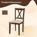 Wooden Dining Chairs Set of 4 Fabric Upholstered Kitchen Chairs by LJGDeals