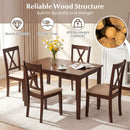 Wooden Dining Chairs Set of 4 Fabric Upholstered Kitchen Chairs by LJGDeals