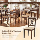 Wooden Dining Chairs Set of 4 Fabric Upholstered Kitchen Chairs by LJGDeals