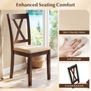 Wooden Dining Chairs Set of 4 Fabric Upholstered Kitchen Chairs by DirectDeals