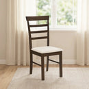 Dining Chairs Set of 4 with Fabric Cushion and Wood Frame by DirectDeals