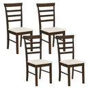 Dining Chairs Set of 4 with Fabric Cushion and Wood Frame by LJGDeals