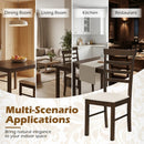 Dining Chairs Set of 4 with Fabric Cushion and Wood Frame by DirectDeals