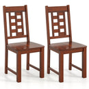 Wooden Dining Chairs Set of 2 Kitchen Chair with Solid Rubber Wood Frame-Walnut by LJGDeals