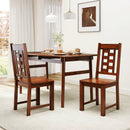 Wooden Dining Chairs Set of 2 Kitchen Chair with Solid Rubber Wood Frame-Walnut by LJGDeals
