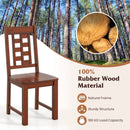 Wooden Dining Chairs Set of 2 Kitchen Chair with Solid Rubber Wood Frame-Walnut by LJGDeals