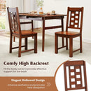 Wooden Dining Chairs Set of 2 Kitchen Chair with Solid Rubber Wood Frame-Walnut by LJGDeals