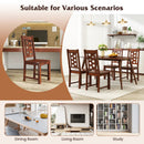 Wooden Dining Chairs Set of 2 Kitchen Chair with Solid Rubber Wood Frame-Walnut by LJGDeals