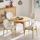 Wooden Dining Chairs Set of 2 with Rubber Wood Legs-White by LJGDeals