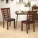 Wooden Dining Chairs Set of 2 with Upholstered Seat and Rubber Wood Frame-Brown by LJGDeals
