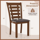 Wooden Dining Chairs Set of 2 with Upholstered Seat and Rubber Wood Frame-Brown by LJGDeals