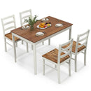 5-Piece Wooden Dining Set with Rectangular Table and 4 Chairs by LJGDeals