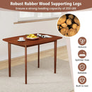 Wooden Dining Table for 2-4 People Kitchen Table with Rubber Wood Legs-Walnut by LJGDeals