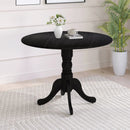 Wooden Dining Table with Round Tabletop and Curved Trestle Legs by LJGDeals