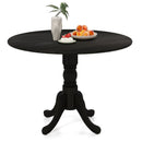 Wooden Dining Table with Round Tabletop and Curved Trestle Legs by LJGDeals