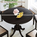 Wooden Dining Table with Round Tabletop and Curved Trestle Legs by LJGDeals