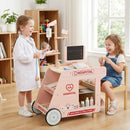 Wooden Doctor Playset for Kids Pretend Play Doctor Kit with Cart Gift for Toddlers Boys Girls Aged 3+ by LJGDeals