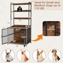 Wooden Dog Crate Furniture with Storage Shelves and Double Doors-Rustic Brown by LJGDeals