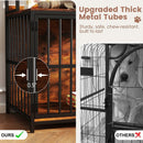 Wooden Dog Crate Furniture with Storage Shelves and Double Doors-Rustic Brown by LJGDeals