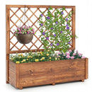 Raised Garden Bed Wooden Elevated Planter Box with Lattice Trellis-L by LJGDeals