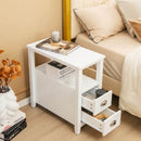 End Table Wooden with 2 Drawers and Shelf Bedside Table by LJGDeals