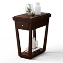 2-Tier Rubber Wood Classic End Table with Drawer and Shelf by LJGDeals