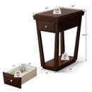 2-Tier Rubber Wood Classic End Table with Drawer and Shelf by LJGDeals