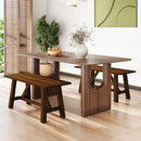 Wooden Entryway Bench Farmhouse Dining Bench with 400 LBS Weight Capacity-Brown by LJGDeals