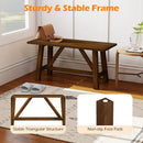 Wooden Entryway Bench Farmhouse Dining Bench with 400 LBS Weight Capacity-Brown by DirectDeals