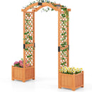 Wooden Garden Arbor with Planter and Trellis for Climbing Plants Decorations by LJGDeals