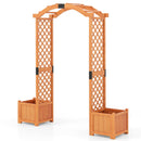 Wooden Garden Arbor with Planter and Trellis for Climbing Plants Decorations by LJGDeals