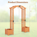 Wooden Garden Arbor with Planter and Trellis for Climbing Plants Decorations by LJGDeals