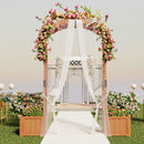 Wooden Garden Arbor with Planter and Trellis for Climbing Plants Decorations by LJGDeals