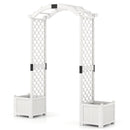 Wooden Garden Arbor with Planter and Trellis for Climbing Plants Decorations by LJGDeals