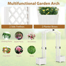 Wooden Garden Arbor with Planter and Trellis for Climbing Plants Decorations by LJGDeals