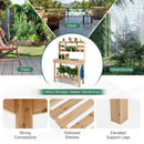Large Garden Potting Bench Table with Display Rack and Hidden Sink-Natural by LJGDeals