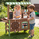 Wooden Grocery Store Playset with Wheels for Kids