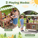 Wooden Grocery Store Playset with Wheels for Kids