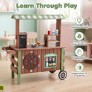Wooden Grocery Store Playset with Wheels for Kids by LJGDeals