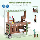 Wooden Grocery Store Playset with Wheels for Kids by DirectDeals