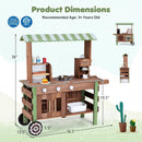 Wooden Grocery Store Playset with Wheels for Kids by LJGDeals