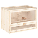 Wooden Hamster Cage with Mesh Flip Roof-Natural by LJGDeals