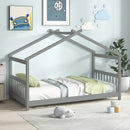Twin Size Wooden House Bed with Roof by LJGDeals
