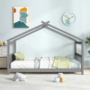Twin Size Wooden House Bed with Roof by LJGDeals